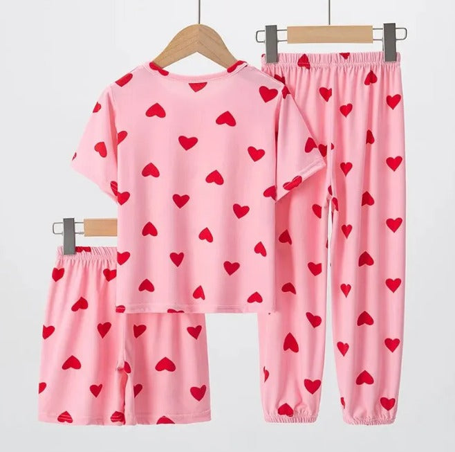 Pink Hearts 3 piece nightwear