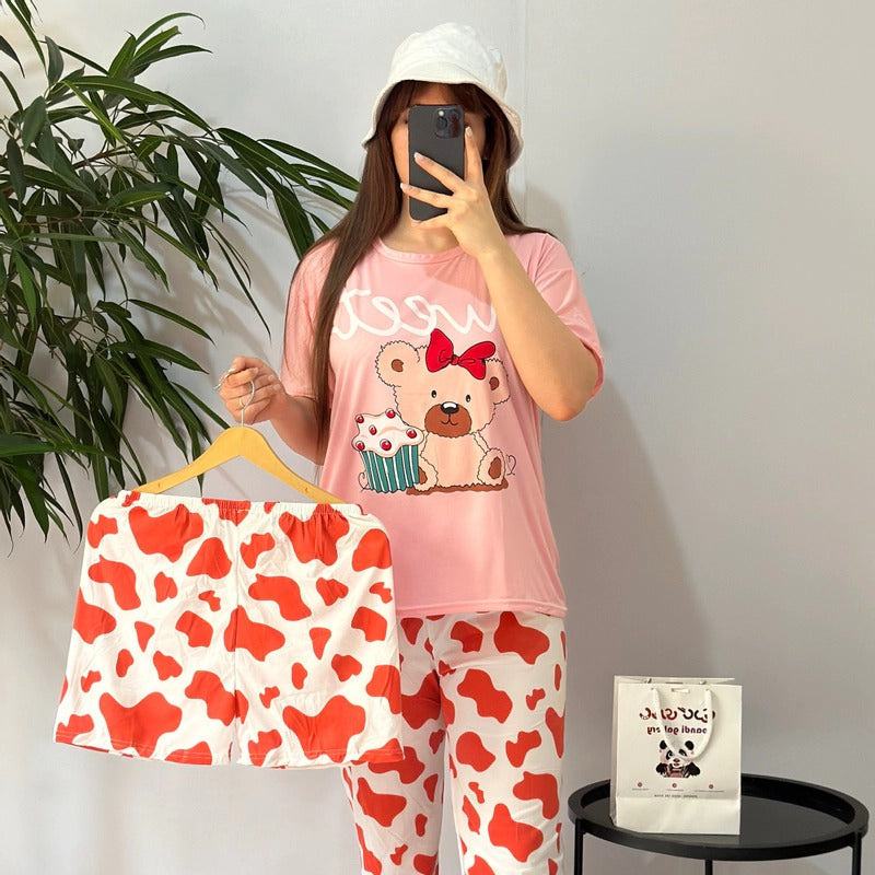 Cherry Cake Bear 3 piece nightwear