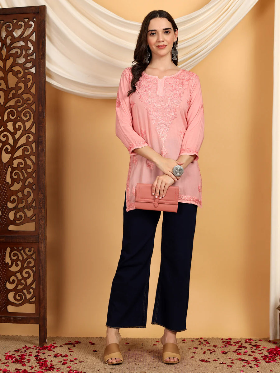 Misha Chikankari Modal Short Kurti