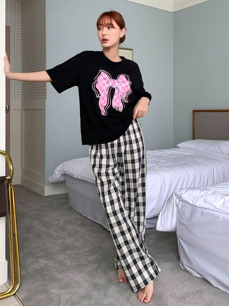 Bow Check Pj Set