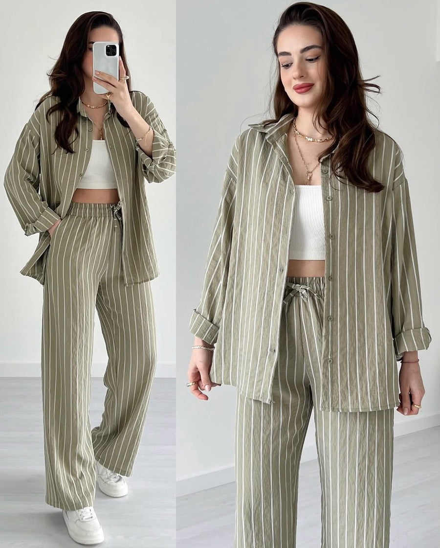 Striped Lining Shirt trouser Co-ord set