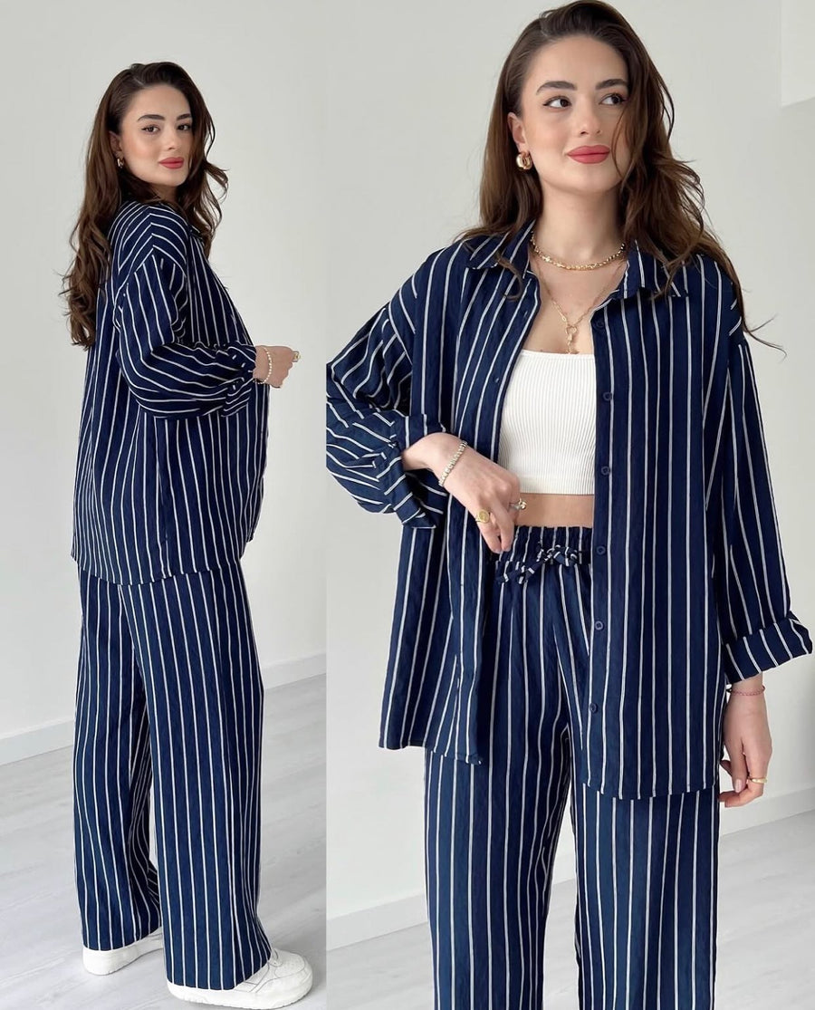 Striped Lining Shirt trouser Co-ord set