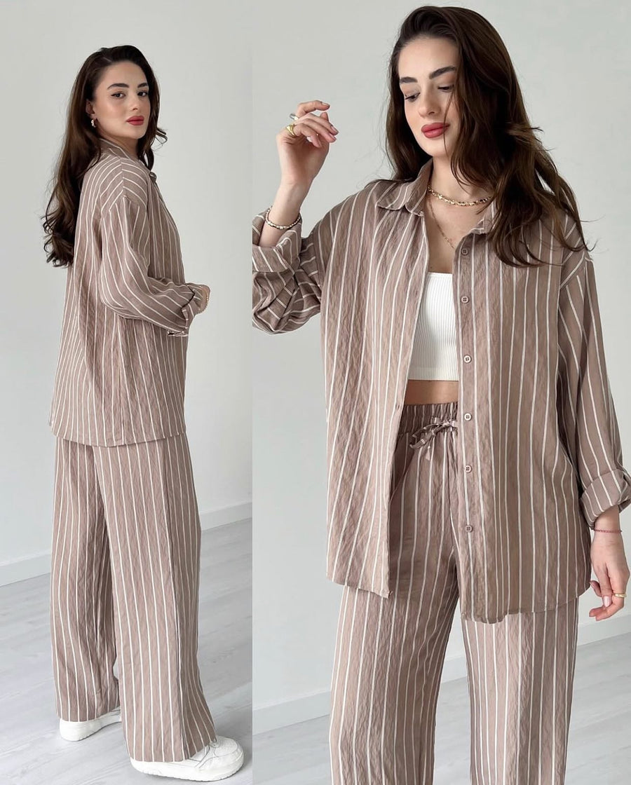 Striped Lining Shirt trouser Co-ord set