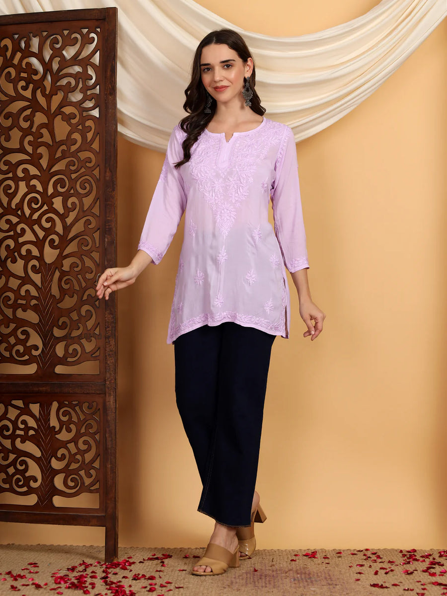 Misha Chikankari Modal Short Kurti