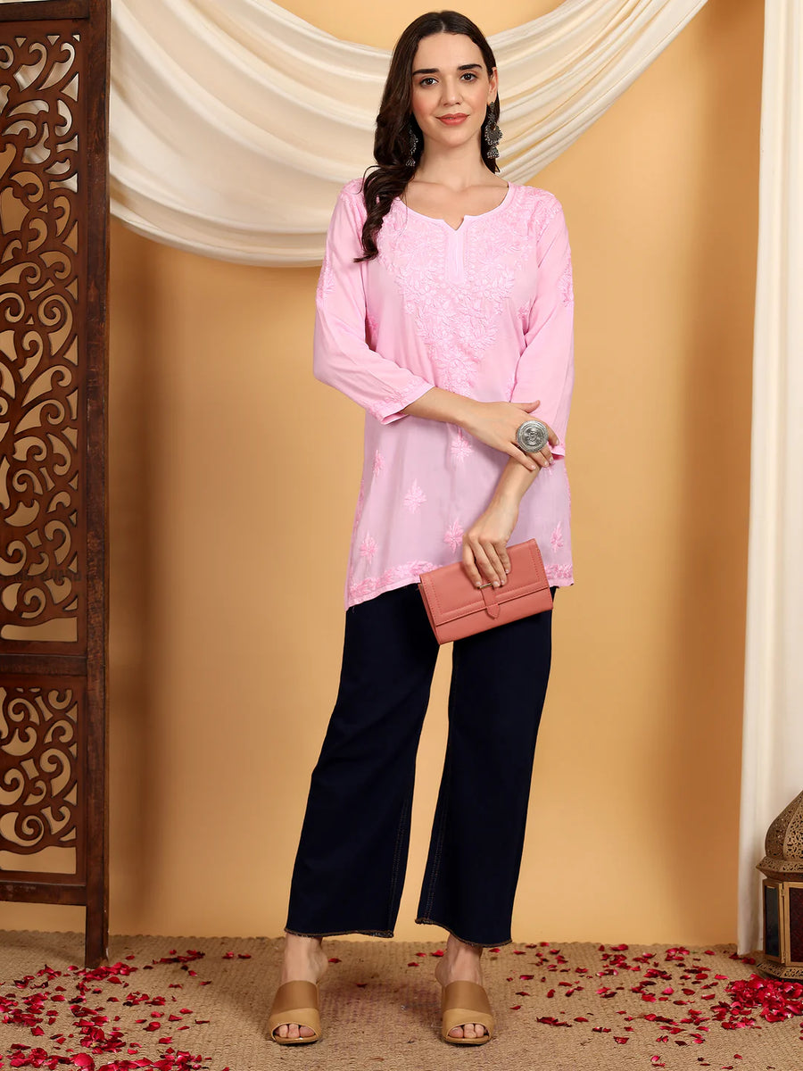 Misha Chikankari Modal Short Kurti