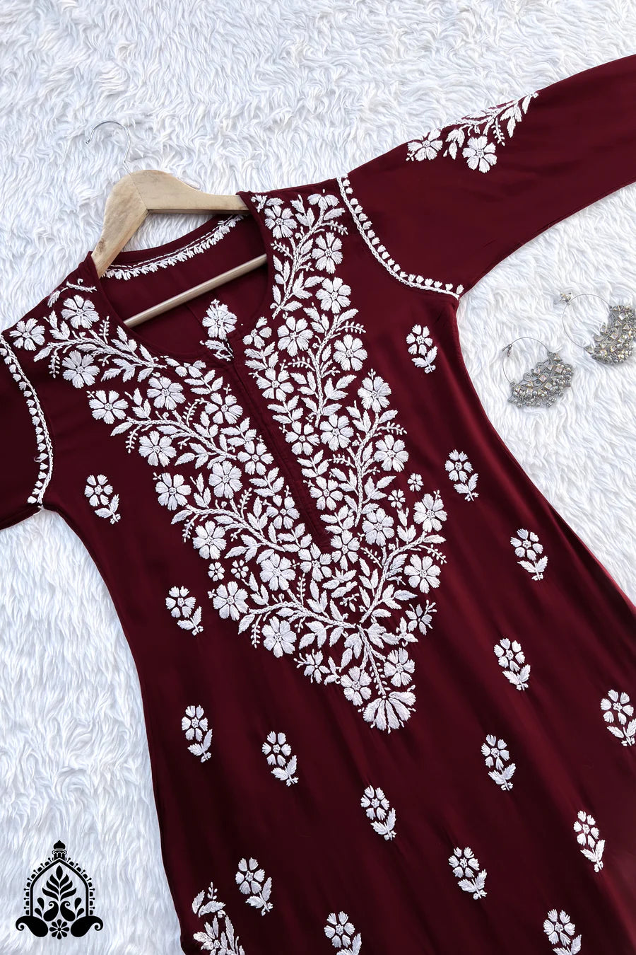 BHUMI CHIKANKARI PREMIUM MODAL STRAIGHT KURTA