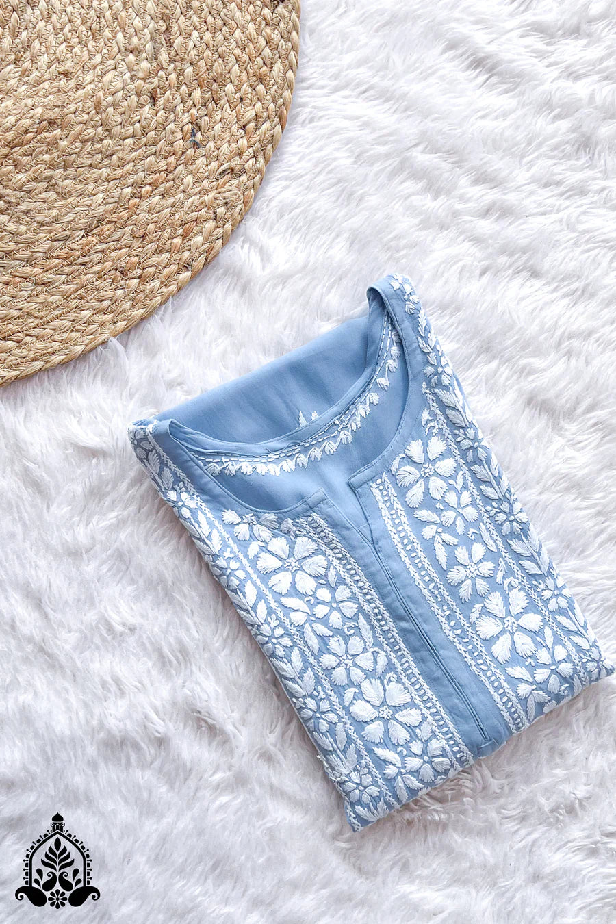 HOOR CHIKANKARI LONG STRAIGHT KURTA