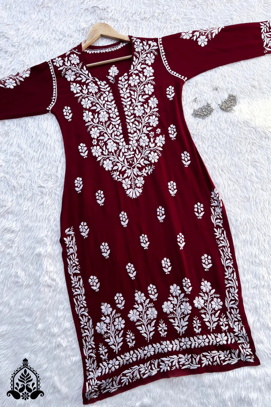 BHUMI CHIKANKARI PREMIUM MODAL STRAIGHT KURTA