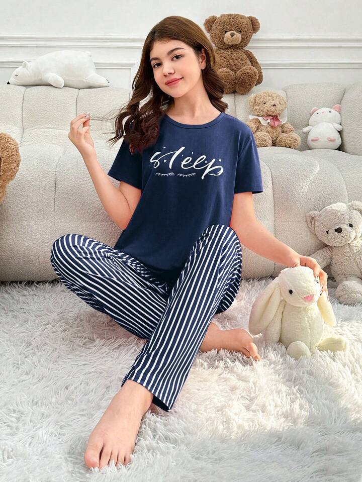 Sleep Blue Printed Pj Set