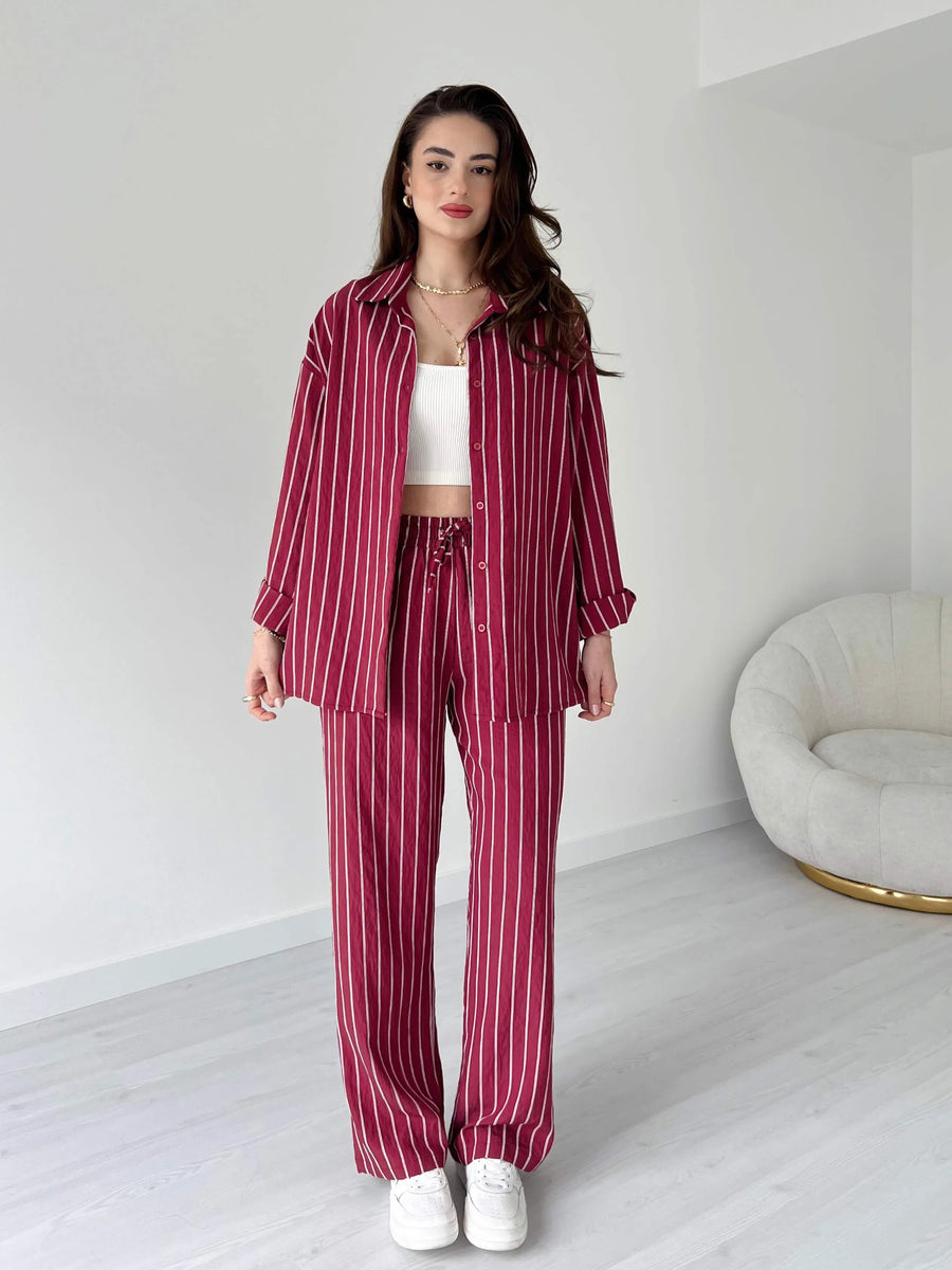 Striped Lining Shirt trouser Co-ord set