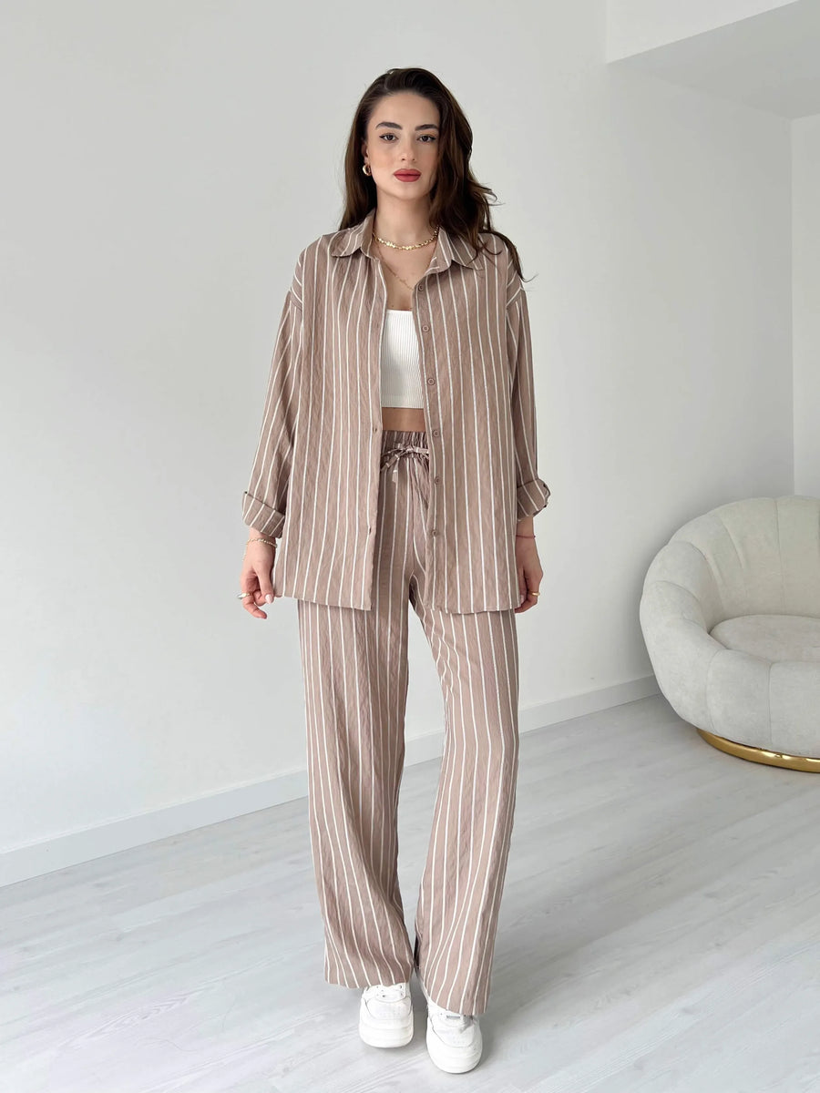 Striped Lining Shirt trouser Co-ord set