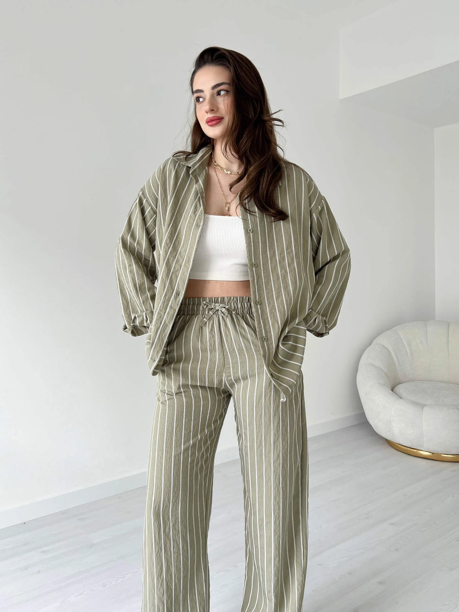 Striped Lining Shirt trouser Co-ord set