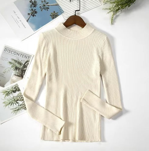 High Neck Long Sleeve Knit Top