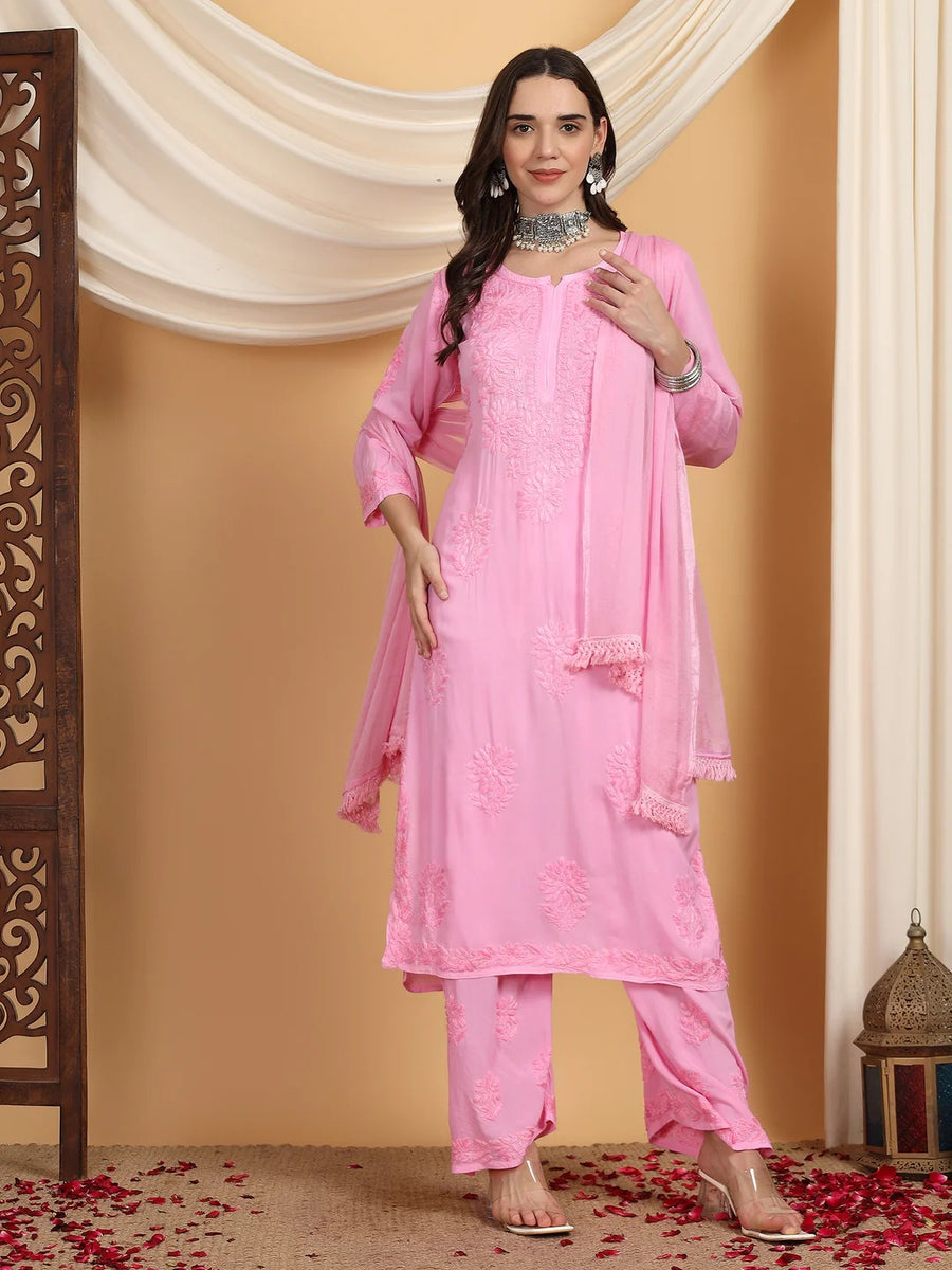 Farha Chikankari Premium Modal Co-ord Set