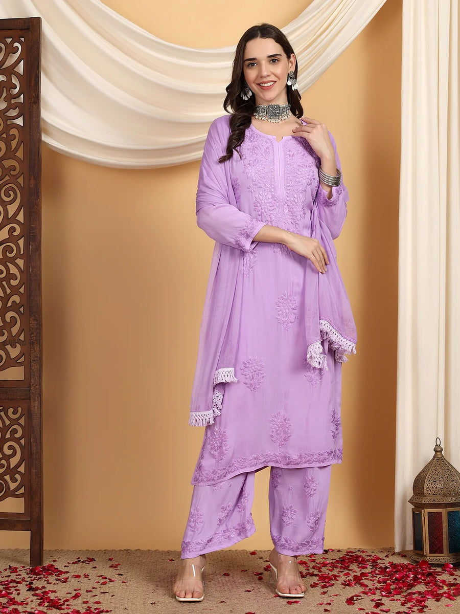Farha Chikankari Premium Modal Co-ord Set