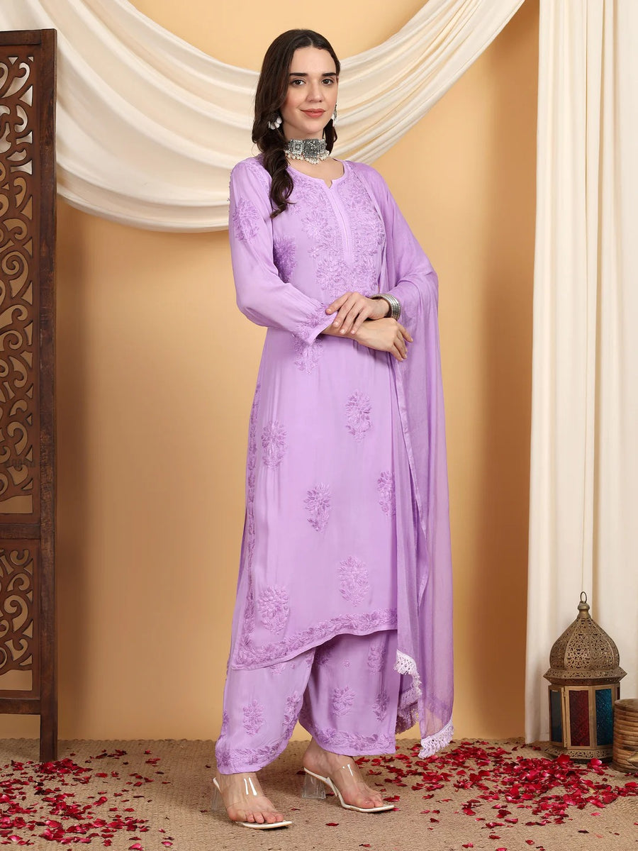 Farha Chikankari Premium Modal Co-ord Set