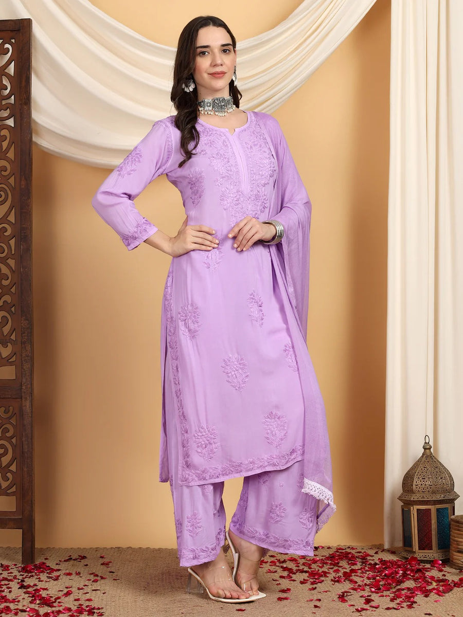 Farha Chikankari Premium Modal Co-ord Set