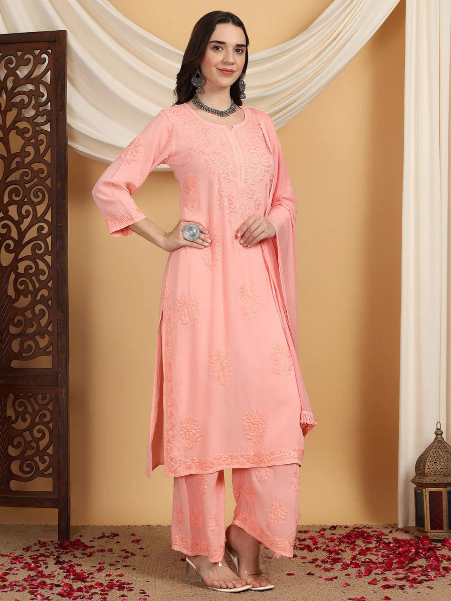Farha Chikankari Premium Modal Co-ord Set