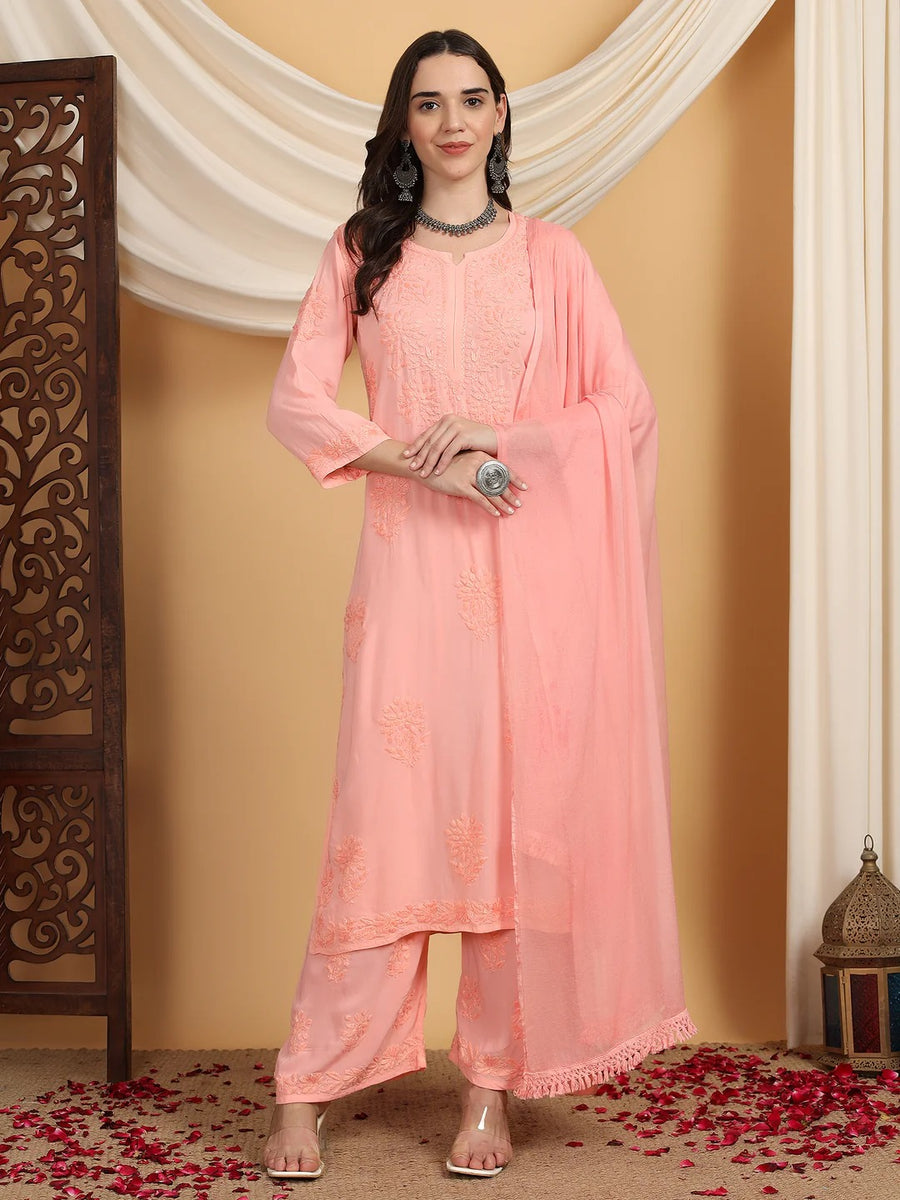 Farha Chikankari Premium Modal Co-ord Set