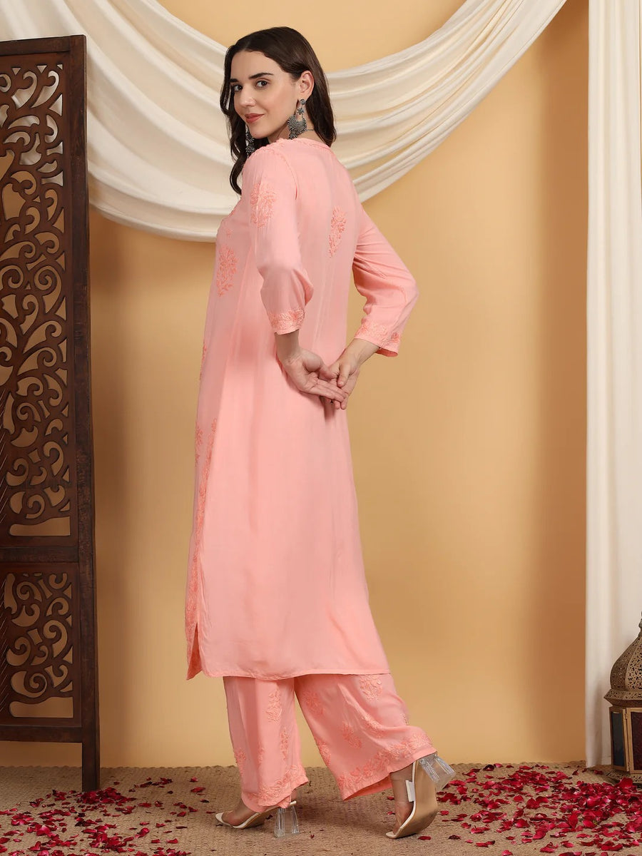 Farha Chikankari Premium Modal Co-ord Set