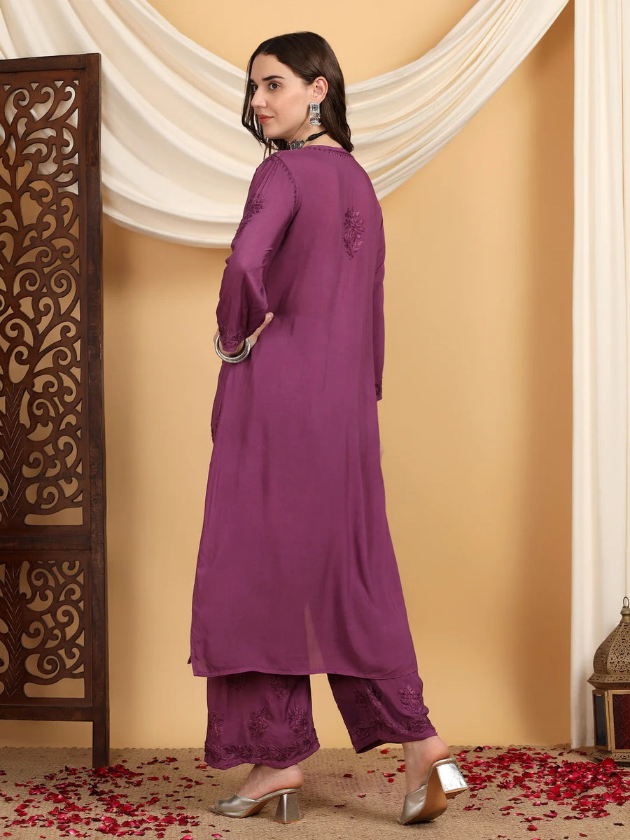 Farha Chikankari Premium Modal Co-ord Set