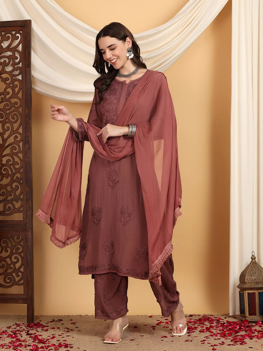 Farha Chikankari Premium Modal Co-ord Set