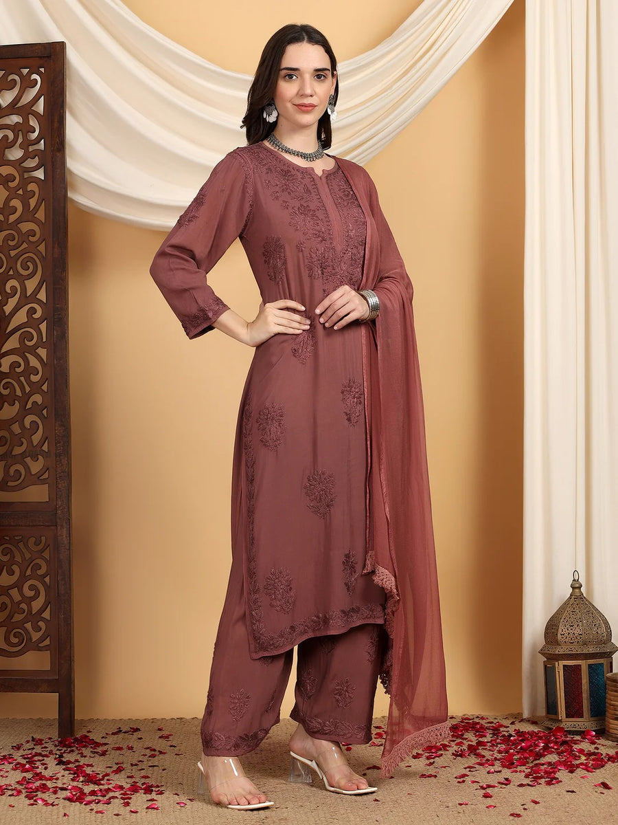 Farha Chikankari Premium Modal Co-ord Set