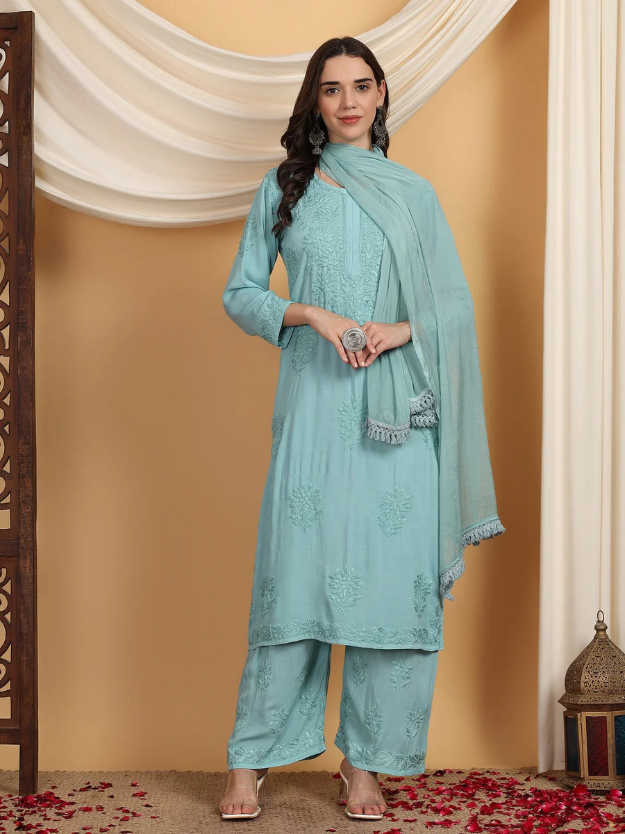 Farha Chikankari Premium Modal Co-ord Set