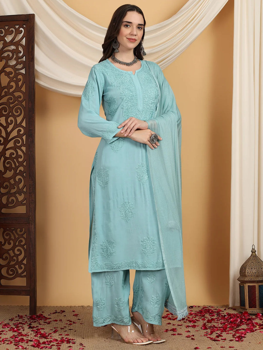 Farha Chikankari Premium Modal Co-ord Set
