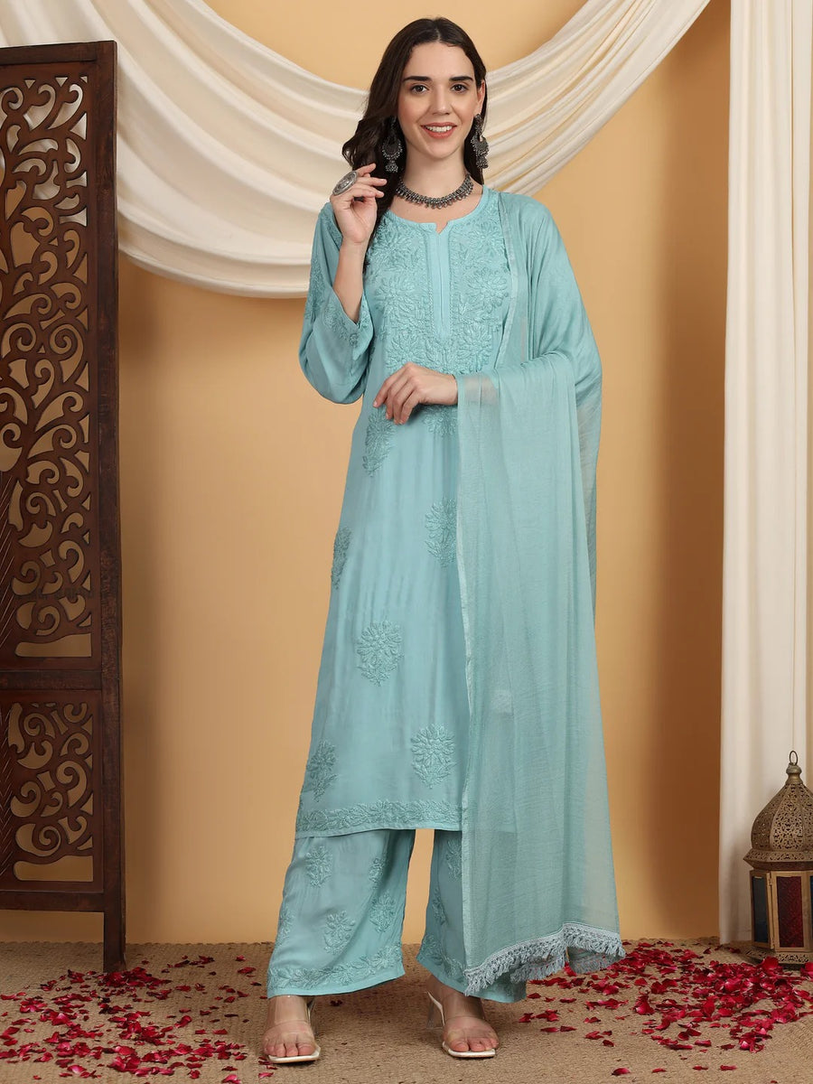 Farha Chikankari Premium Modal Co-ord Set