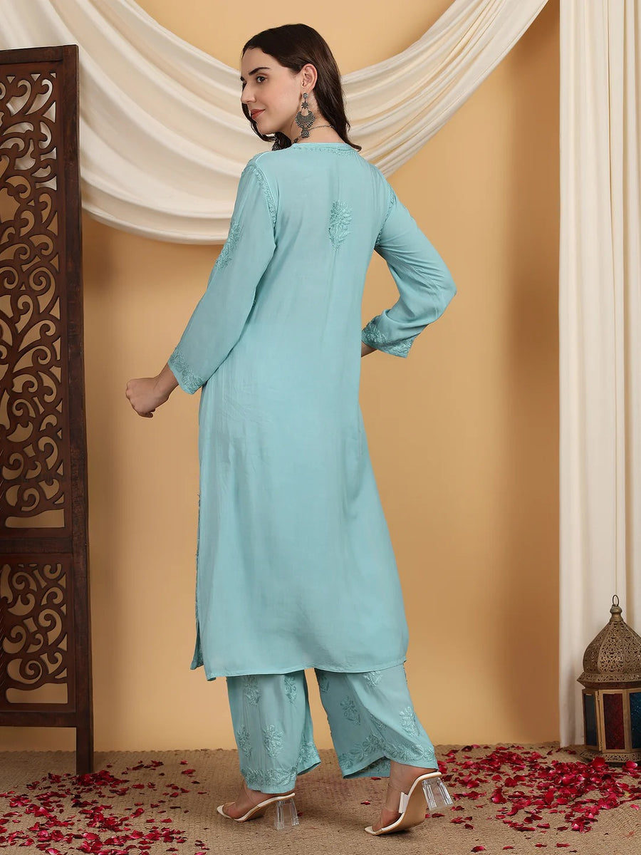 Farha Chikankari Premium Modal Co-ord Set
