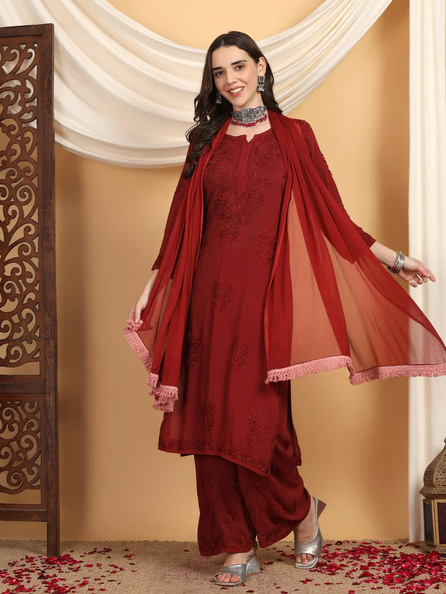 Farha Chikankari Premium Modal Co-ord Set
