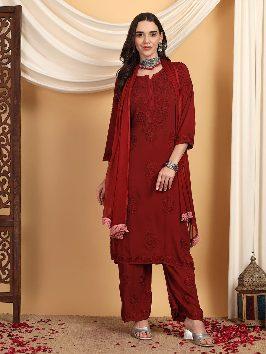 Farha Chikankari Premium Modal Co-ord Set