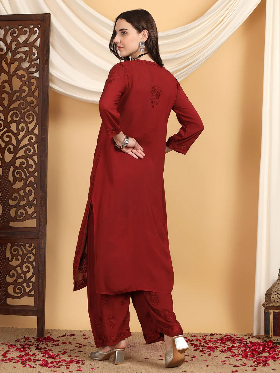 Farha Chikankari Premium Modal Co-ord Set
